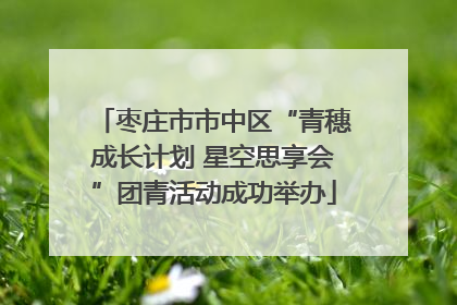 枣庄市市中区“青穗成长计划 星空思享会”团青活动成功举办
