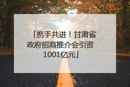 携手共进！甘肃省政府招商推介会引资1001亿元