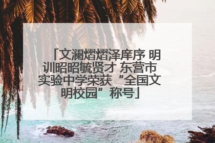 文澜熠熠泽庠序 明训昭昭毓贤才 东营市实验中学荣获“全国文明校园”称号