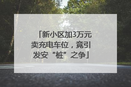 新小区加3万元卖充电车位，竟引发安“桩”之争