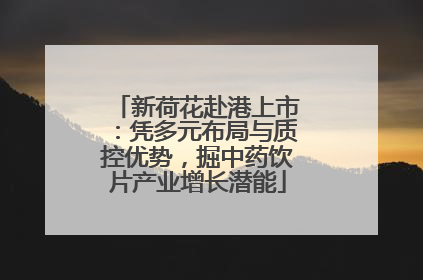 新荷花赴港上市：凭多元布局与质控优势，掘中药饮片产业增长潜能