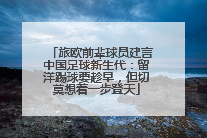 旅欧前辈球员建言中国足球新生代：留洋踢球要趁早，但切莫想着一步登天