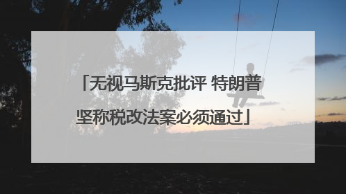 无视马斯克批评 特朗普坚称税改法案必须通过