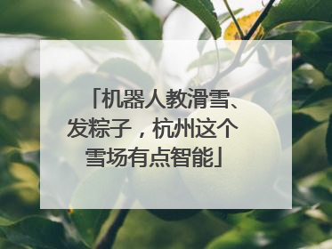 机器人教滑雪、发粽子，杭州这个雪场有点智能