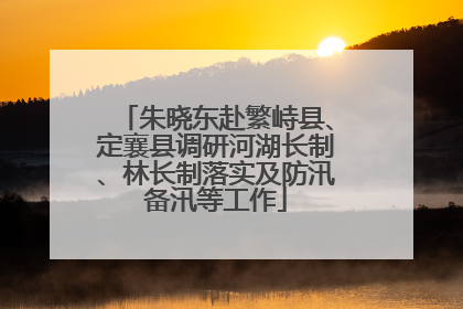 朱晓东赴繁峙县、定襄县调研河湖长制、林长制落实及防汛备汛等工作