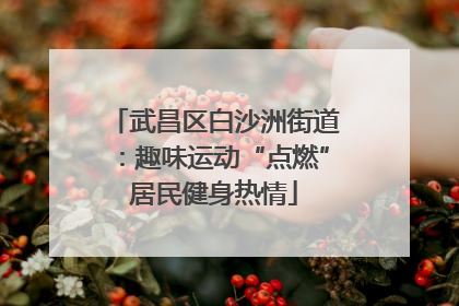 武昌区白沙洲街道：趣味运动“点燃”居民健身热情