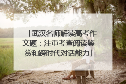 武汉名师解读高考作文题：注重考查阅读鉴赏和跨时代对话能力