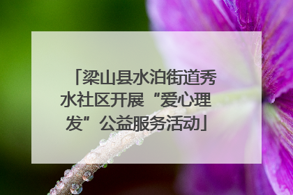 梁山县水泊街道秀水社区开展“爱心理发”公益服务活动