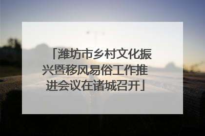 潍坊市乡村文化振兴暨移风易俗工作推进会议在诸城召开