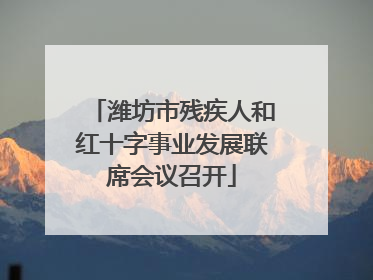 潍坊市残疾人和红十字事业发展联席会议召开