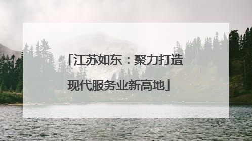 江苏如东：聚力打造现代服务业新高地