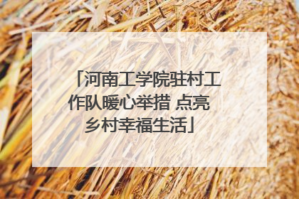 河南工学院驻村工作队暖心举措 点亮乡村幸福生活