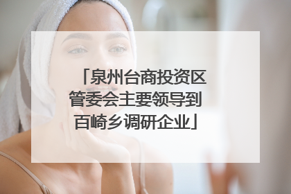 泉州台商投资区管委会主要领导到百崎乡调研企业