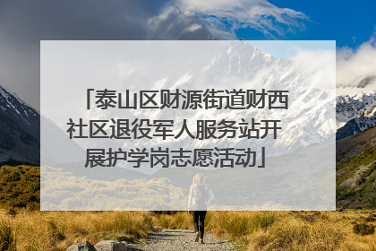 泰山区财源街道财西社区退役军人服务站开展护学岗志愿活动