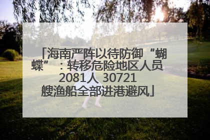 海南严阵以待防御“蝴蝶”：转移危险地区人员2081人 30721艘渔船全部进港避风