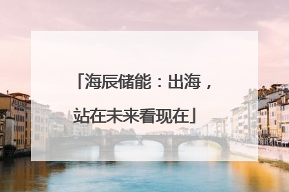 海辰储能：出海，站在未来看现在