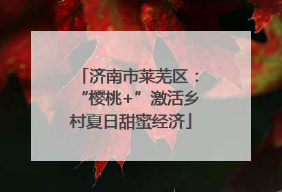济南市莱芜区：“樱桃+”激活乡村夏日甜蜜经济