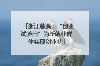 浙江慈溪：“创业试验田”为新就业群体实现创业梦