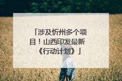 涉及忻州多个项目！山西印发最新《行动计划》
