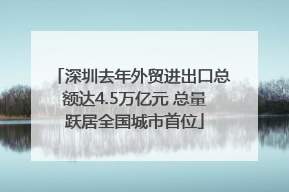 深圳去年外贸进出口总额达4.5万亿元 总量跃居全国城市首位