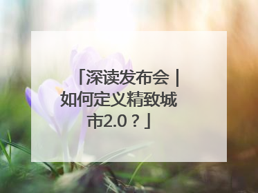 深读发布会｜如何定义精致城市2.0？