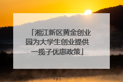湘江新区黄金创业园为大学生创业提供一揽子优惠政策