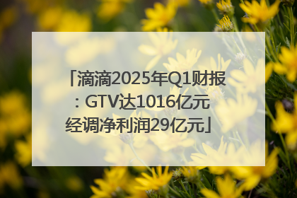 滴滴2025年Q1财报：GTV达1016亿元 经调净利润29亿元