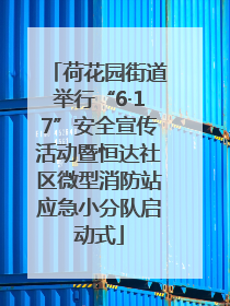荷花园街道举行“6·17”安全宣传活动暨恒达社区微型消防站应急小分队启动式