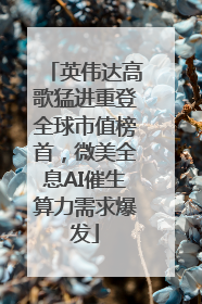 英伟达高歌猛进重登全球市值榜首，微美全息AI催生算力需求爆发