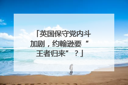 英国保守党内斗加剧，约翰逊要“王者归来”？