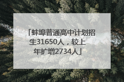蚌埠普通高中计划招生31650人，较上年扩增2734人