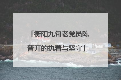 衡阳九旬老党员陈普开的执着与坚守