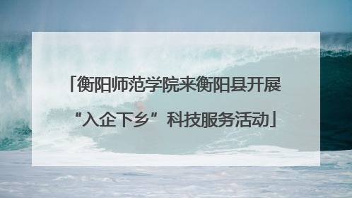 衡阳师范学院来衡阳县开展“入企下乡”科技服务活动