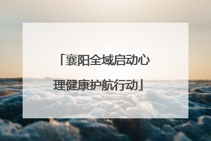 襄阳全域启动心理健康护航行动
