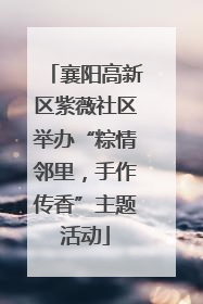 襄阳高新区紫薇社区举办“粽情邻里，手作传香”主题活动