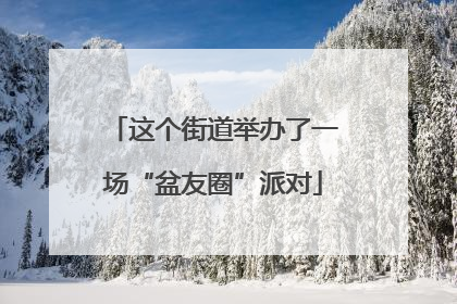 这个街道举办了一场“盆友圈”派对