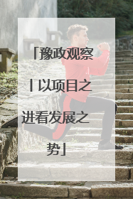 豫政观察丨以项目之进看发展之势