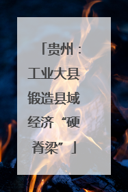 贵州：工业大县锻造县域经济“硬脊梁”
