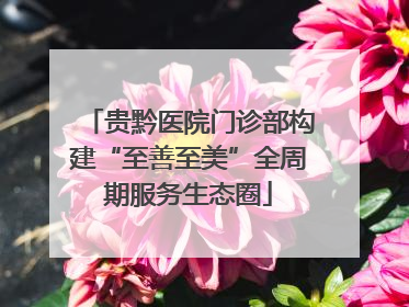 贵黔医院门诊部构建“至善至美”全周期服务生态圈