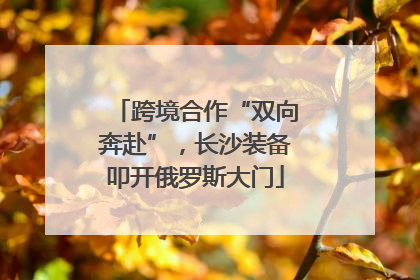 跨境合作“双向奔赴”，长沙装备叩开俄罗斯大门