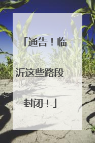 通告！临沂这些路段封闭！