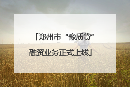 郑州市“豫质贷”融资业务正式上线
