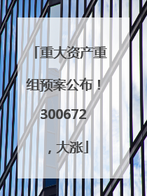 重大资产重组预案公布！300672，大涨