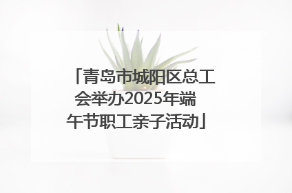 青岛市城阳区总工会举办2025年端午节职工亲子活动