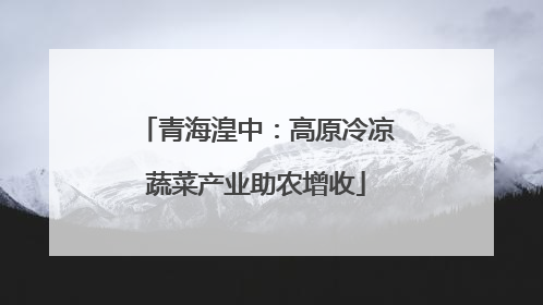 青海湟中：高原冷凉蔬菜产业助农增收