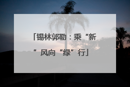 锡林郭勒：乘“新”风向“绿”行