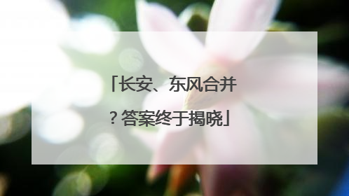 长安、东风合并？答案终于揭晓