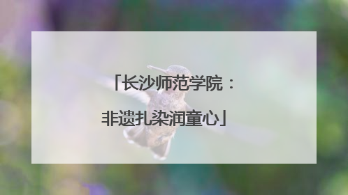 长沙师范学院：非遗扎染润童心