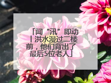闻“汛”即动丨洪水漫过二楼前，他们背出了最后5位老人