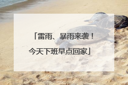 雷雨、暴雨来袭！今天下班早点回家